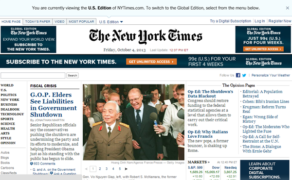 សារព័ត៍មានអន្តរជាតិជូនព័ត៍មានអំពីពិធីគោរពវិញ្ញាណក្ខ័ណ្ឌនាយឧត្តមសេនីយ៍ Vo Nguyen Giap